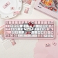 Hello Kitty 82 / 114 Keys PBT Dye-subbed Doubleshot Backlit Keycaps Set Side Legends for Mechanical Gaming Keyboard